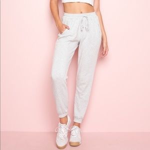 Brandy Melville Grey Rosa Drawstring Sweatpants